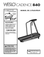 Preview for 1 page of Weslo Cadence 840 (French) Manuel De L'Utilisateur