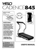 Weslo Cadence 845 Manual preview