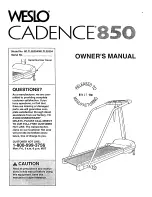 Предварительный просмотр 1 страницы Weslo CADENCE 850 Manual