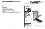 Weslo CADENCE 925 WETL92570 User Manual preview