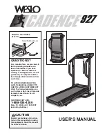 Weslo Cadence 927 User Manual preview