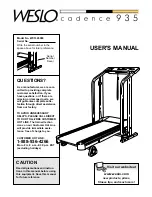 Weslo Cadence 935 User Manual preview