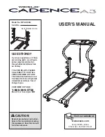 Weslo Cadence A3 Treadmill User Manual preview