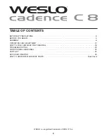 Preview for 2 page of Weslo Cadence C 8 Treadmill User Manual