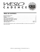 Preview for 2 page of Weslo Cadence Cr12 Treadmill User Manual