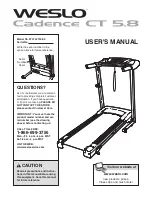 Weslo Cadence CT 5.8 User Manual preview