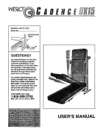 Preview for 1 page of Weslo Cadence Dx15 Manual