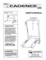 Preview for 1 page of Weslo CADENCE DX3 User Manual