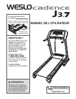 Weslo Cadence J3.7 Treadmill (French) Manuel De L'Utilisateur preview