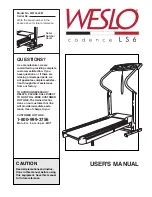 Weslo Cadence Ls 6 User Manual preview