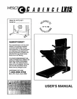 Preview for 1 page of Weslo CADENCE LX 15 Manual