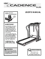 Preview for 1 page of Weslo Cadence Sl25 User Manual