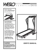 Weslo candence DX10 User Manual preview