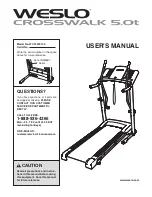 Weslo Crosswalk 5.0t User Manual preview