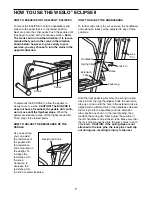 Preview for 7 page of Weslo Eclipse 2 WLEL45071 User Manual