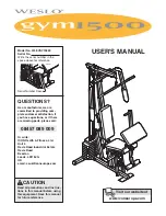 Weslo Gym 1500 User Manual preview