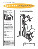 Weslo Gym 2500 User Manual preview