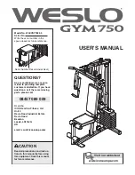 Weslo Gym 750 User Manual preview