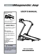 Weslo Magnetic Jog WITL11013.0 User Manual preview