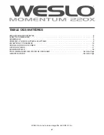 Preview for 2 page of Weslo Momentum 220x Elliptical (French) Manuel De L'Utilisateur