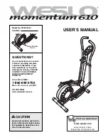 Weslo Momentum 610 Elliptical User Manual preview