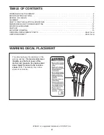 Preview for 2 page of Weslo Momentum 620 Elliptical Manual