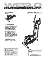 Weslo Momentum 7.0 Ex Elliptical User Manual preview