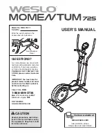 Weslo Momentum 735 Elliptical User Manual preview