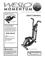 Weslo MOMENTUM 750 WLEVEL19830 User Manual предпросмотр