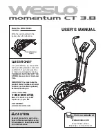 Preview for 1 page of Weslo Momentum CT 3.8 User Manual