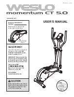 Preview for 1 page of Weslo MOMENTUM CT 5.0 User Manual