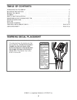 Preview for 2 page of Weslo Momentum CT 5.9 Manual