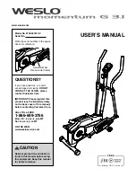 Preview for 1 page of Weslo Momentum G 3.1 Elliptical Manual