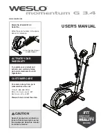 Weslo momentum G 3.4 User Manual preview