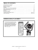 Preview for 2 page of Weslo Momentum R 7.8 Elliptical Manual