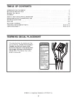 Preview for 2 page of Weslo Momentum5.9 Elliptical Manual