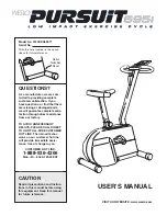 Weslo PERSUIT 695i User Manual preview