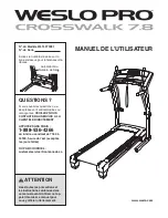 Weslo Pro Crosswalk 7.8 Treadmill (French) Manuel De L'Utilisateur preview