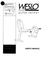 Weslo PULSE SENSOR Manual preview