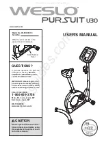 Weslo Pursuit 30 User Manual preview