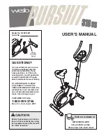 Weslo Pursuit 310 Cs User Manual preview
