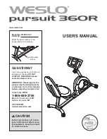 Weslo PURSUIT 360R User Manual preview