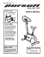 Weslo Pursuit 622 User Manual preview