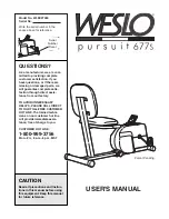 Weslo Pursuit 677s User Manual preview
