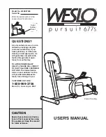 Preview for 1 page of Weslo Pursuit 677s User Manual