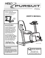 Weslo Pursuit 700s User Manual preview