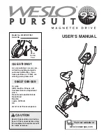 Weslo Pursuit 93 User Manual preview