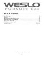 Preview for 2 page of Weslo Pursuit E 23 User Manual