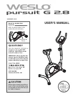 Weslo Pursuit G 2.8 Manual preview