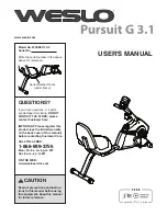Weslo Pursuit G 3.1 Manual preview